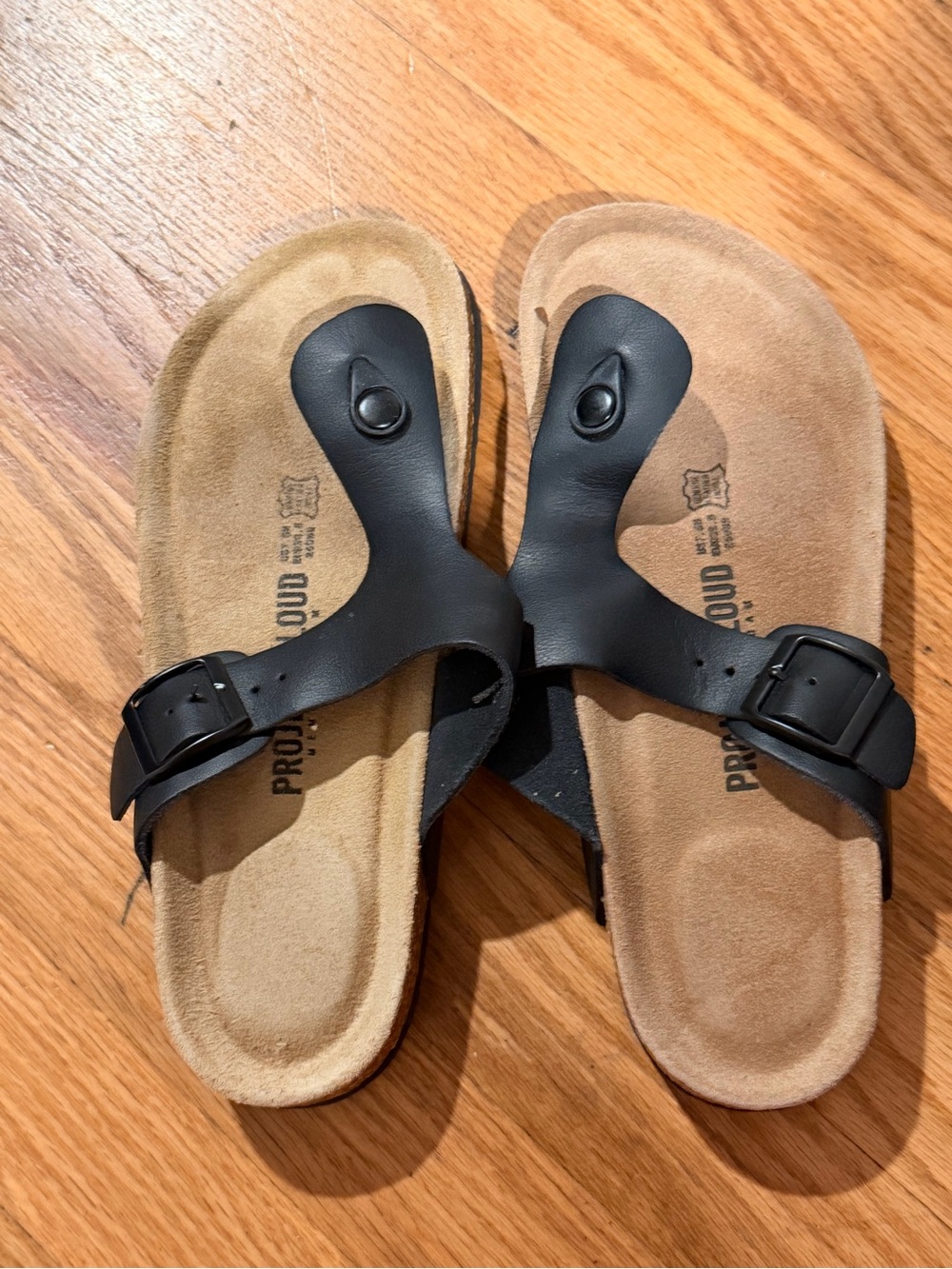 Women’s Black Toe-Post Buckle Sandals